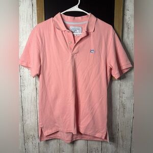 Vtg Southern Tide Polo Shirt Men’s Medium Peach Skipjack Cotton Stretch 348